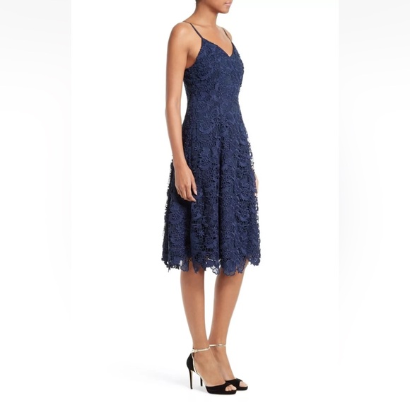 Alice + Olivia Naomi Spaghetti Strap Lace Dress in Sapphire-size 10 - Picture 2 of 9